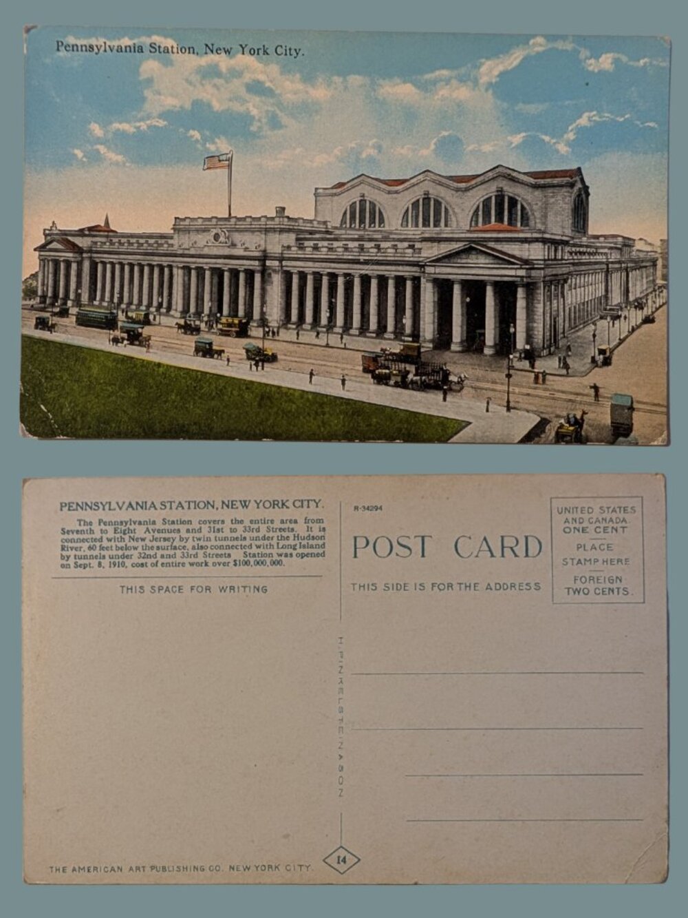 POSTCARD SALE 10/$20 Blank Pennsylvania Station New York City Postcard